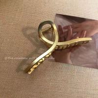 抓夹后脑勺发卡头发夹子头饰韩国优雅气质大号发夹鲨鱼夹发抓卡子 金色亚光抓夹[1只装大号]