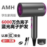 吹风机家用理发店大风小型迷你吹风筒女士宿舍专用小功率电吹风机 学生家用蓝光离子灰色 送4+风嘴