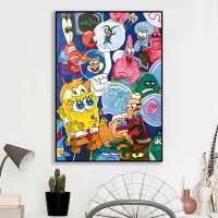 蒙娜丽莎十字绣海绵宝宝小件2021新款线绣客厅卧室卡通动漫儿童房 中格3股绣54*70厘米长绒棉线