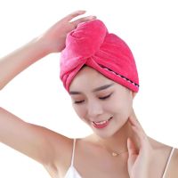 干发帽吸水速干长发吸水毛巾擦头发速干洗头帽浴帽干发巾女头巾 花边长款[粉红]