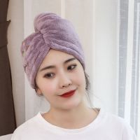 加厚干发帽超强吸水速干成人女可爱长发擦头发洗头包头发毛巾浴帽 绣星球款罗兰紫
