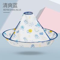 迪士尼婴儿童理发围布剪发围兜宝宝围裙剪头发廊店不沾发专用斗篷 简易款清爽蓝(均码0岁-成人通用款)