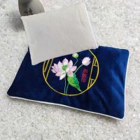 电加热盐袋粗盐热敷包海盐大青盐热敷布袋颈肩关节腰腹暖宫盐袋子 藏青荷花微波炉加热布袋(空)