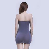 夜店性感情趣内衣冰丝诱惑紧身裹胸透视包臀短裙sm骚激情套装用品 灰色短裙