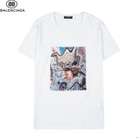 2021早春新款巴黎潮牌世家印花短袖T恤男女宽松圆领半袖上衣 白色 S