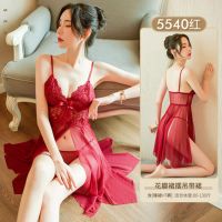 情趣睡衣女变态性感内衣极度诱惑睡裙全透明激情套装免脱情女调情 6 酒红 睡裙 均码