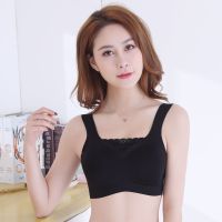文胸无钢圈薄款聚拢无痕透气美背一片式抹胸女学生防走光蕾丝内衣 黑色 S码(32ABC体重80/100