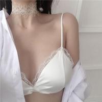 性感蕾丝边美背裹胸打底内搭小背心无钢圈文胸聚拢带胸垫抹胸内衣 白色(单件装) L(建议120-145斤)