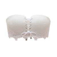 无肩带隐形一字领露肩性感抹胸内衣女无钢圈防滑婚纱礼服聚拢文胸 象牙白 32/70A