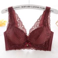 泰国乳胶小胸专用聚拢加厚款无钢圈内衣女性感调整型收副乳文胸罩 酒红色 75A 34A