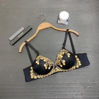 [两件装]小胸聚拢文胸刺绣无钢圈文胸绣花收副乳透气女士内衣 12黑色/单件 34/75a