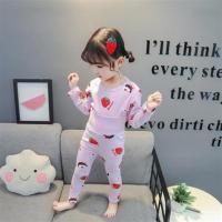 儿童内衣套装2021新款小女孩洋气保暖秋衣秋裤宝宝高腰护肚睡衣 紫色 80cm