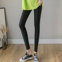 [加绒/薄款]加绒加厚羊羔绒打底裤女外穿秋冬螺纹棉裤保暖裤 基础小黑裤-[黑色] 小码 [80-115斤]