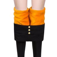 特厚800克羊羔绒打底裤女秋冬加绒加厚外穿一体大码高腰保暖棉裤 黄金绒棉裤500克黑色 S 推荐[80-95斤]