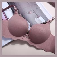 馒头杯小胸聚拢加厚3厘米女内衣内裤无痕舒适平胸上托一片式文胸 一片式加厚 豆沙 单件 32 70AB通杯