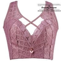 超薄款性感大码女内衣无海绵大胸显小聚拢收副乳调整型无钢圈文胸 豆沙紫 34/75C