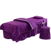 送毛巾+床单!特价美容床罩四件套按摩床罩被套洗头床高档床单 深紫 单独一个被套