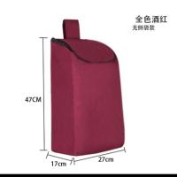 双层购物车布袋买菜车手拉杆车袋子小拉车推车布袋大号防水牛津包 加厚普通小号全酒红色