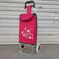 特价购物车买菜车小拉车行李老人手拉车折叠拖车拉杆手推车 小号红色配小轮子 送与车同款轮子