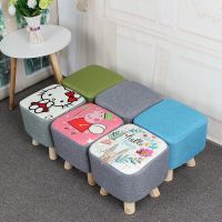 动物换鞋凳子实木宝宝可爱卡通沙发圆凳创意大象儿童小板凳家用 小方凳 随机发