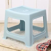 洪宝隆塑料凳子加厚型儿童矮凳浴室凳方凳小板凳换鞋凳成人凳脚凳 条纹凳 马卡龙蓝