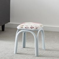 塑料凳简易叠放方盘凳餐凳客厅高凳折叠凳子椅子圆凳软面家用板 方盘软面红花[坐高33厘米] [白色