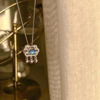 月光石平安长命锁项链女学生韩版简约ins锁骨链不掉色原宿风刻字 月光石平安锁项链[普通包装]