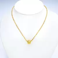 镀金项链女不褪色仿真金项链欧币沙金饰品送女友婚庆礼物 转运珠吊坠+项链一套