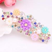 发梳盘发卡子夹子发夹发卡发饰头花插梳水钻头饰品成人女韩国饰品 玫瑰花[彩色]