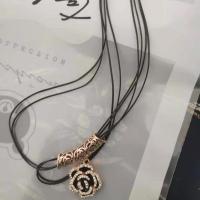 项链女ins不掉色韩国饰品服装挂链时尚韩版原宿玫瑰花气质项饰 玫瑰金色