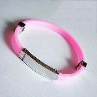 无线负离子防静电手环调节能量平衡男女硅胶钛钢手链防辐射手腕带 可调节粉色 男款