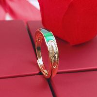 戒指女ins不掉色戒指男潮情侣一对情侣款镶和田玉可调韩版高级感 女戒(和田)