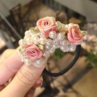 珍珠橡皮筋女扎头绳甜美简约淑女气质韩版森系发绳ins发圈头饰品 森系珍珠花朵发绳粉色