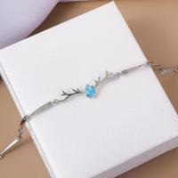 一路有你鹿手链女ins小众设计学生手饰闺蜜情侣手镯生日礼物 优雅款(蓝锆石)