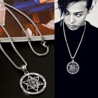 轻奢小众日韩ins嘻哈钛钢hiphop街头潮男装饰男士毛衣挂件项链 精品六芒星