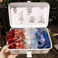 20个大肠圈发圈jk布简约ins皮筋女扎头一套双层一盒肥肠头绳格子 7#7件套 关注店铺-就送樱桃发圈-优先发货