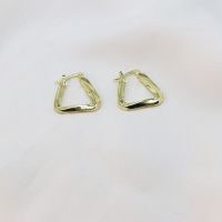 欧美街拍简约气质三角形耳环不规则扭曲几何耳钉冷淡风高级感耳饰 金色小版