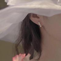 天然珍珠耳环女高级感复古法式气质优雅百搭14k包金耳钉2021新款 人造贝珠+进口14k包金