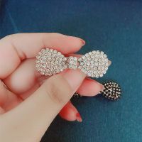 新款发夹女气质森系头饰顶夹侧边小号蝴蝶结发卡韩版边夹饰品卡子 圆边蝴蝶结小弹簧夹 白色