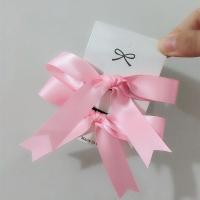 快乐大本营杨超越同款粉色蝴蝶结发夹女韩国少女边夹发卡夹子头饰 粉色蝴蝶结左右发夹(1对)