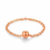 热卖新款韩版链珠戒指女时尚新款圆珠软款戒指森系金珠链条关节戒 圆珠玫瑰金链戒[玫瑰金色固口] [美号固口6号大小]