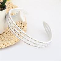 新款有齿发卡洗脸头箍发饰品镶钻发夹水钻头饰宽边带齿防滑发箍女 3排白底彩白钻