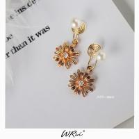 雏菊花朵珍珠蚊香盘耳夹无耳洞夏天学生简约日系女INS温柔高级感 耳夹款