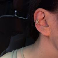 ins超美无耳洞耳夹仙气森系耳钉女超仙蝴蝶镶钻高级感气质耳饰品 银色耳骨夹1只