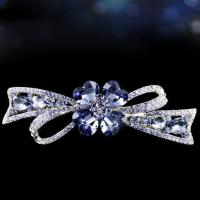 2019奢华新款发夹顶夹弹簧夹大号夹子卡子水钻头饰韩国成人发饰品 紫罗兰色