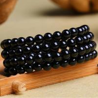 夜光手链男玛瑙生肖本命年学生情侣韩版潮黑曜石水晶多圈佛珠手串 无生肖 买一送三(送证书+备用线+备用珠)