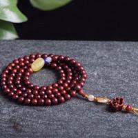 小叶紫檀手串男女款满金星 毛衣链佛珠念珠 情侣项链 珠子手链 6mm如意