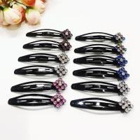 日韩新款带水钻bb夹边夹碎发夹简约刘海夹儿童发卡成人黑夹子发饰 方块款12支装