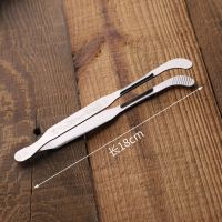 不锈钢茶夹加厚防烫防滑洗杯夹茶艺功夫茶茶道零配件镊子茶叶夹 本色