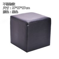 皮革收纳凳实木骨架沙发凳子矮换鞋凳墩子可储物多功能茶几登儿童 27不储物型-黑色